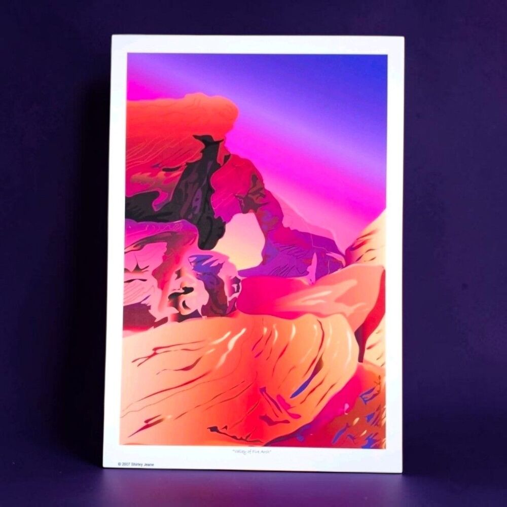Shirley A. Jeane Valley of Fire Arch 2007 Signed Southwest Art Print Heavy Paper